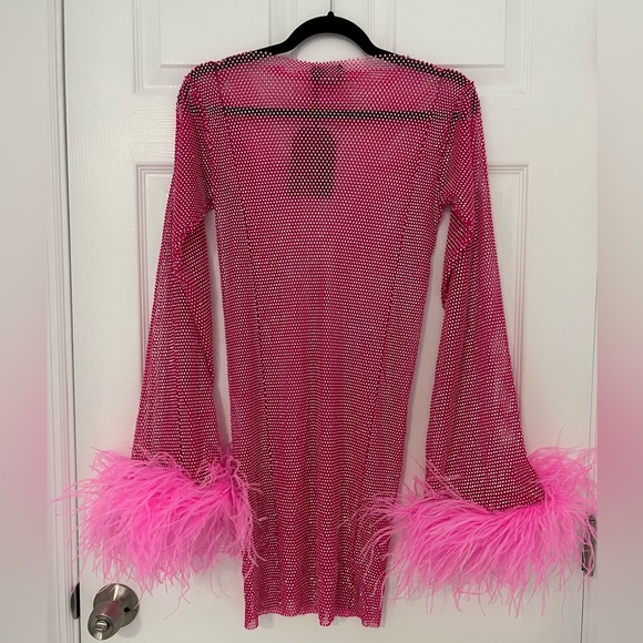 Santa Brands Feathers Mini Dress in Pink - Picture 7 of 15